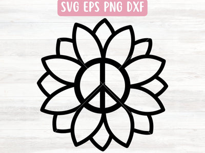 Peace Sign with Sunflower SVG File for Cricut or Silhouette SVG Apple Grove Designs 