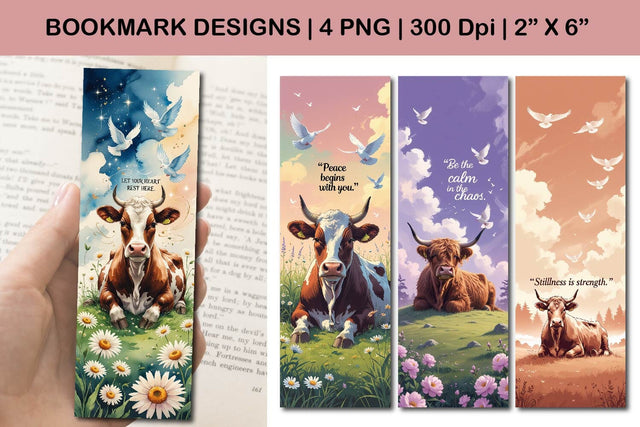 Peaceful bookmark design, calming bookmark design Sublimation Paper Switch 