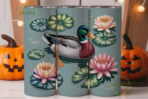 Peaceful Duck Pond 20oz Tumbler Wrap Sublimation PixelChick 