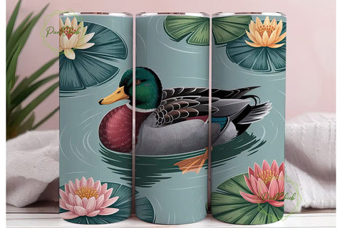 Peaceful Duck Pond 20oz Tumbler Wrap Sublimation PixelChick 