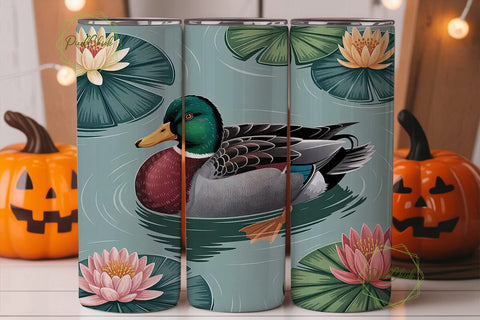 Peaceful Duck Pond 20oz Tumbler Wrap Sublimation PixelChick 