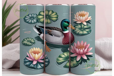Peaceful Duck Pond 20oz Tumbler Wrap Sublimation PixelChick 