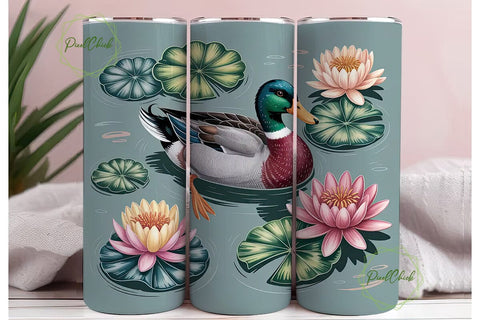 Peaceful Duck Pond 20oz Tumbler Wrap Sublimation PixelChick 