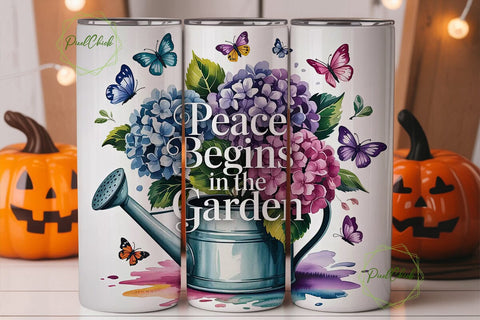 Peaceful Garden 20oz Tumbler Wrap Sublimation PixelChick 