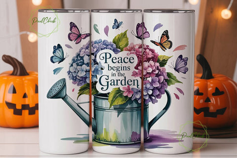 Peaceful Garden 20oz Tumbler Wrap Sublimation PixelChick 