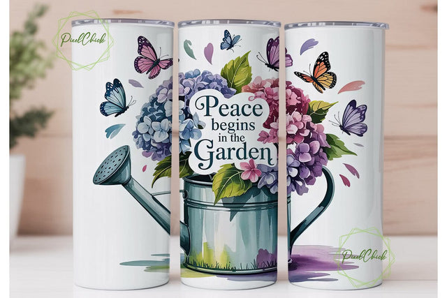 Peaceful Garden 20oz Tumbler Wrap Sublimation PixelChick 