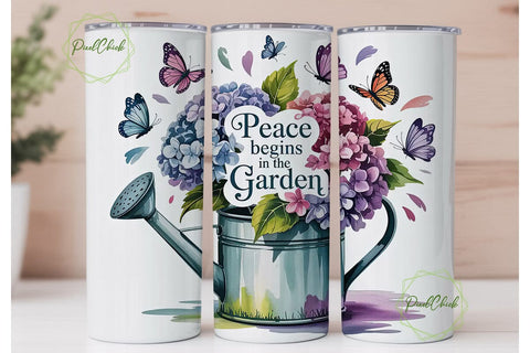 Peaceful Garden 20oz Tumbler Wrap Sublimation PixelChick 