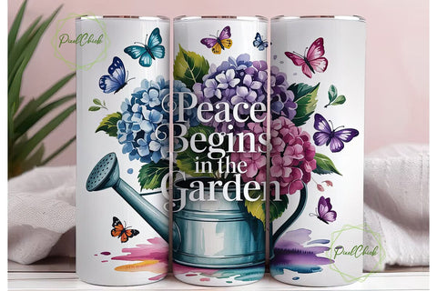 Peaceful Garden 20oz Tumbler Wrap Sublimation PixelChick 