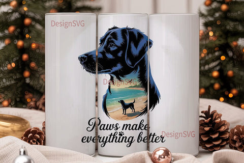 Peaceful Paws 20oz Tumbler Wrap Sublimation DesignSVG 