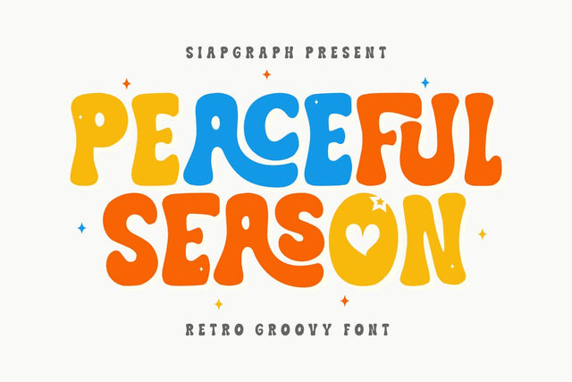 Peaceful Season - Retro Groovy Font Font Masyafi Studio 