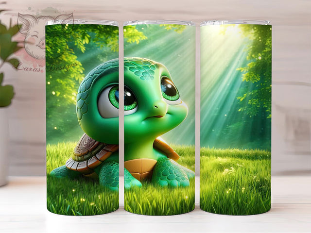 Peaceful Turtle Nature 20oz Tumbler Wrap, Wildlife Design, Nature Inspired, Turtle Art, Serene Animal, 20oz Tumbler Wrap, Sublimation PNG Sublimation Lara' s Designs 