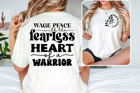 Peaceful warrior Front and Back SVG T shirt Design SVG Designangry 