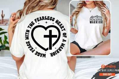 Peaceful warrior Front and Back SVG T shirt Design SVG Designangry 