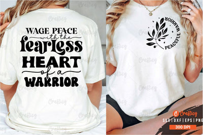Peaceful warrior Front and Back SVG T shirt Design SVG Designangry 