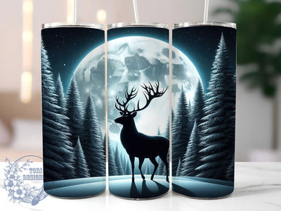 Peaceful Winter Deer Christmas Tumbler, Snowy Forest Wrap, Christmas Snowflake Sublimation, Holiday Nature Cup, 20Oz Skinny Tumbler Wrap, Woodland Deer Mug, Peaceful Winter Design Sublimation ToriDesigns 