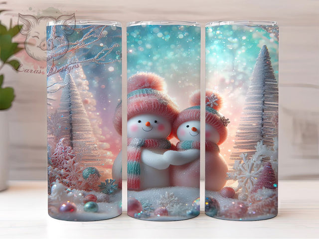 Peaceful Winter Snowman Landscape Tumbler, Winter Wonderland Wrap, 20oz Tumbler Sublimation, Frosty Scene Design, Holiday Snow Tumbler, Scenic Christmas Wrap, Peaceful Winter Sublimation Sublimation Lara' s Designs 