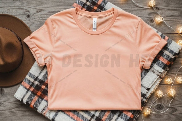 Peach blossom t-shirt mockup design Mock Up Photo Designangry 