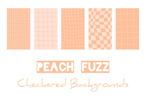 Peach Fuzz Checkered Backgrounds Digital Pattern Rin Green 