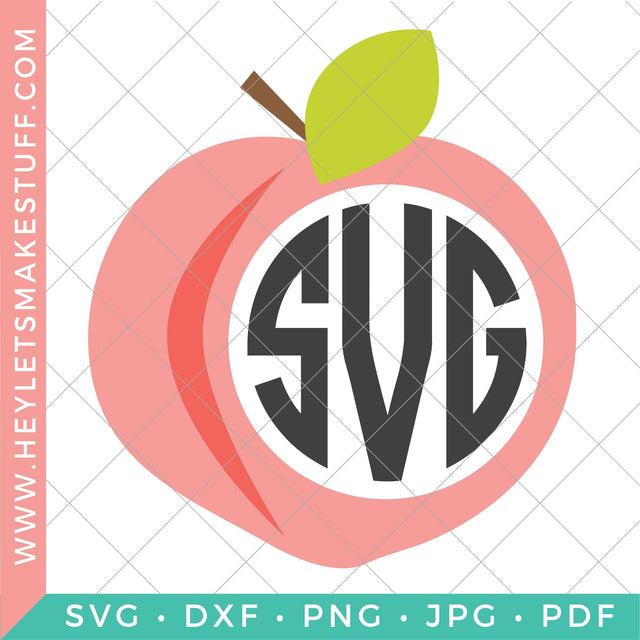 Peach Monogram SVG Hey Let's Make Stuff 