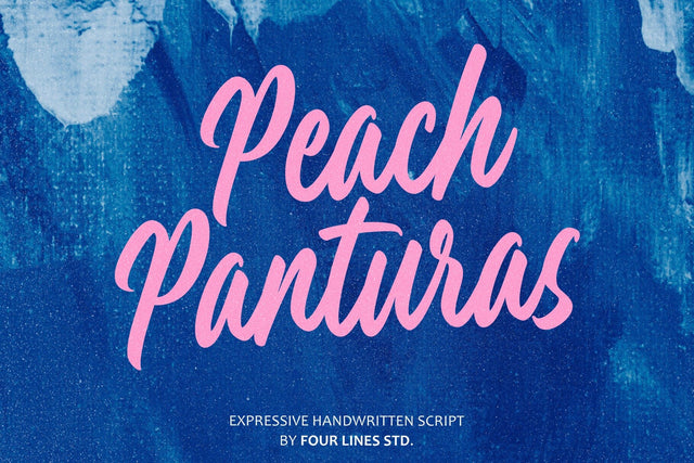 Peach Panturas – Expressive Handwritten Script Font Four Lines Std. 