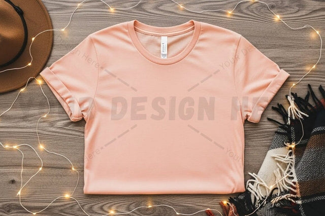 Peach pink t-shirt mockup design Mock Up Photo Designangry 