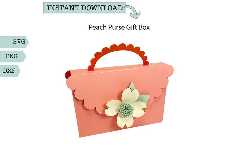 Peach Purse box with Flower SVG Sharia Morton Designs 
