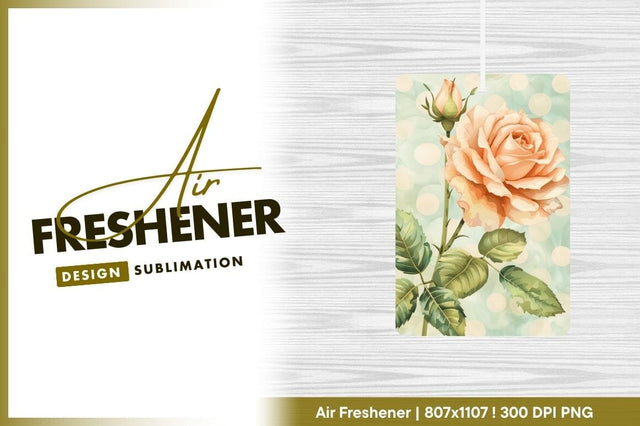 Peach rose with bud and dotted background Sublimation Regulrcrative 
