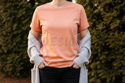 Peach t-shirt mockup design Mock Up Photo Designangry 