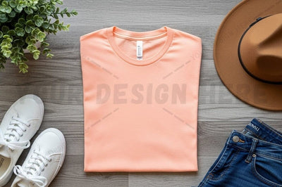 Peach t-shirt mockup design Mock Up Photo Regulrcrative 