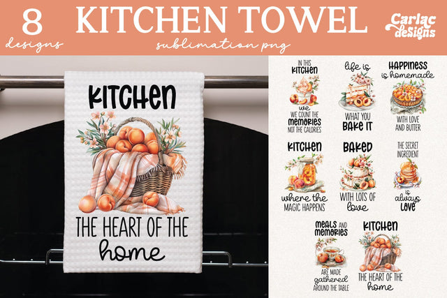 Peaches Kitchen Towel Sublimation Bundle Sublimation Carla C Designs 