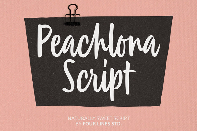 Peachlona Script – Naturally Sweet Script Font Four Lines Std. 