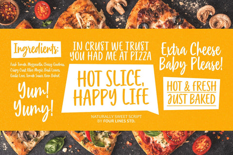 Peachlona Script – Naturally Sweet Script Font Four Lines Std. 