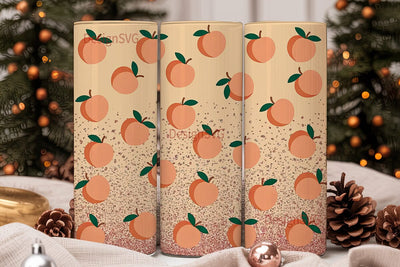 Peachy Glitter 20oz Tumbler Wrap Sublimation DesignSVG 