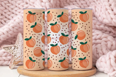 Peachy Glitter 20oz Tumbler Wrap Sublimation DesignSVG 