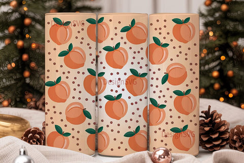 Peachy Glitter 20oz Tumbler Wrap Sublimation DesignSVG 