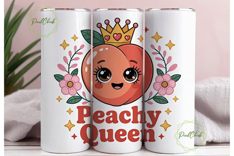 Peachy Queen 20oz Tumbler Wrap Sublimation PixelChick 
