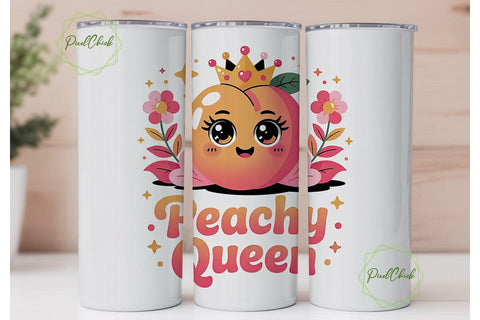 Peachy Queen 20oz Tumbler Wrap Sublimation PixelChick 