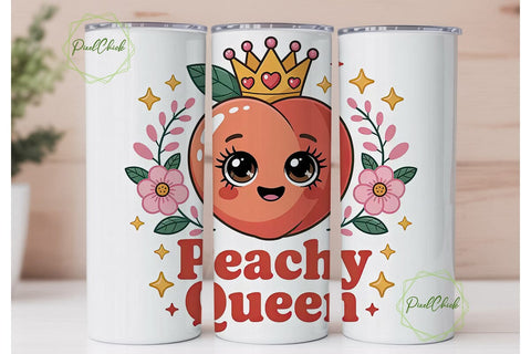 Peachy Queen 20oz Tumbler Wrap Sublimation PixelChick 
