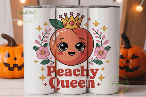 Peachy Queen 20oz Tumbler Wrap Sublimation PixelChick 