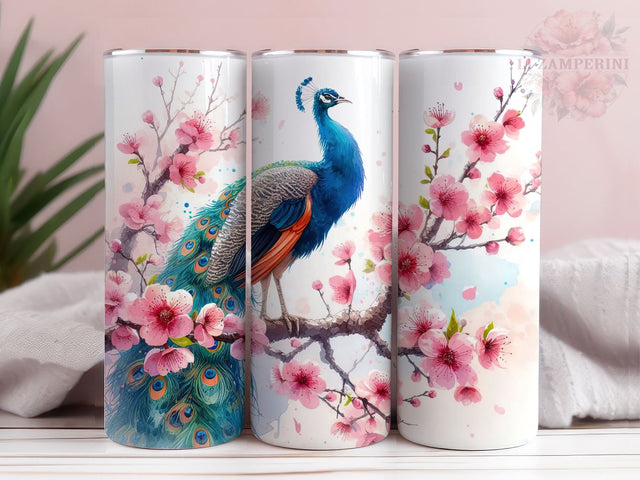 Peacock Digital Download, Bird Tumbler Wrap, Instant Digital Download PNG, Straight & Tapered Tumbler Wrap PNG Sublimation Li Zamperini 
