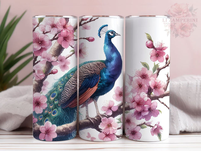 Peacock Digital Download, Bird Tumbler Wrap, Instant Digital Download PNG, Straight & Tapered Tumbler Wrap PNG Sublimation Li Zamperini 