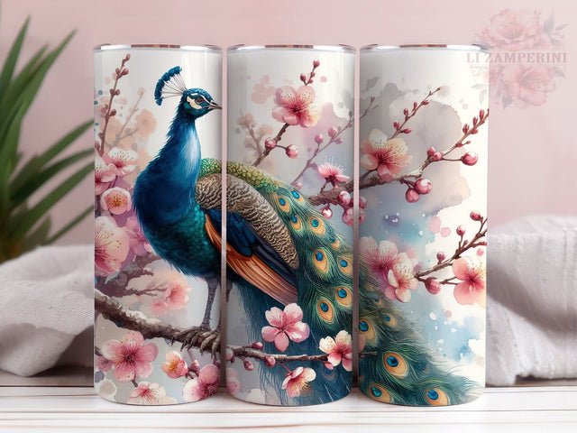Peacock Digital Download, Bird Tumbler Wrap, Instant Digital Download PNG, Straight & Tapered Tumbler Wrap PNG Sublimation Li Zamperini 
