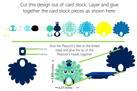 Peacock Easter Egg Holder SVG SVG Digital Gems 