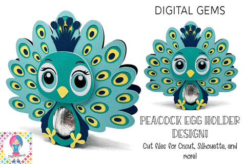 Peacock Easter Egg Holder SVG SVG Digital Gems 