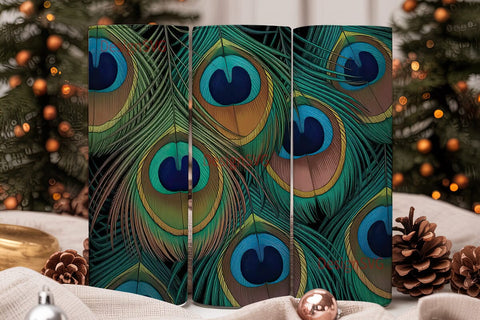 Peacock Feather 20oz Tumbler Wrap Sublimation DesignSVG 