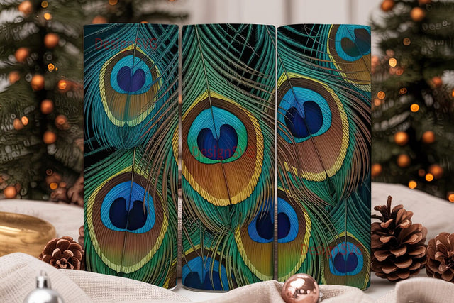 Peacock Feather 20oz Tumbler Wrap Sublimation DesignSVG 