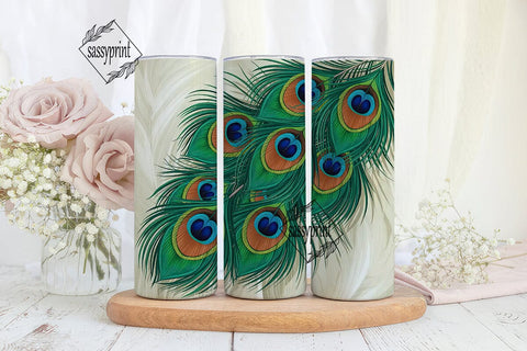 Peacock Feather 20oz Tumbler Wrap Sublimation sassyprint 