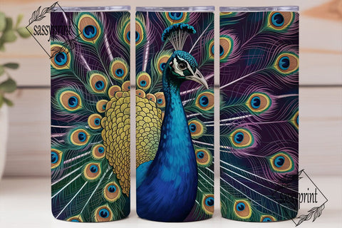 Peacock Feather 20oz Tumbler Wrap Sublimation sassyprint 