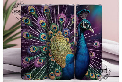Peacock Feather 20oz Tumbler Wrap Sublimation sassyprint 