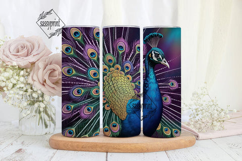 Peacock Feather 20oz Tumbler Wrap Sublimation sassyprint 